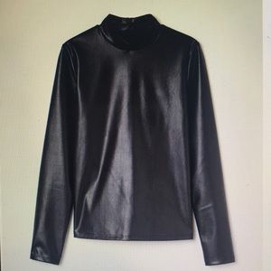Faux leather shirt